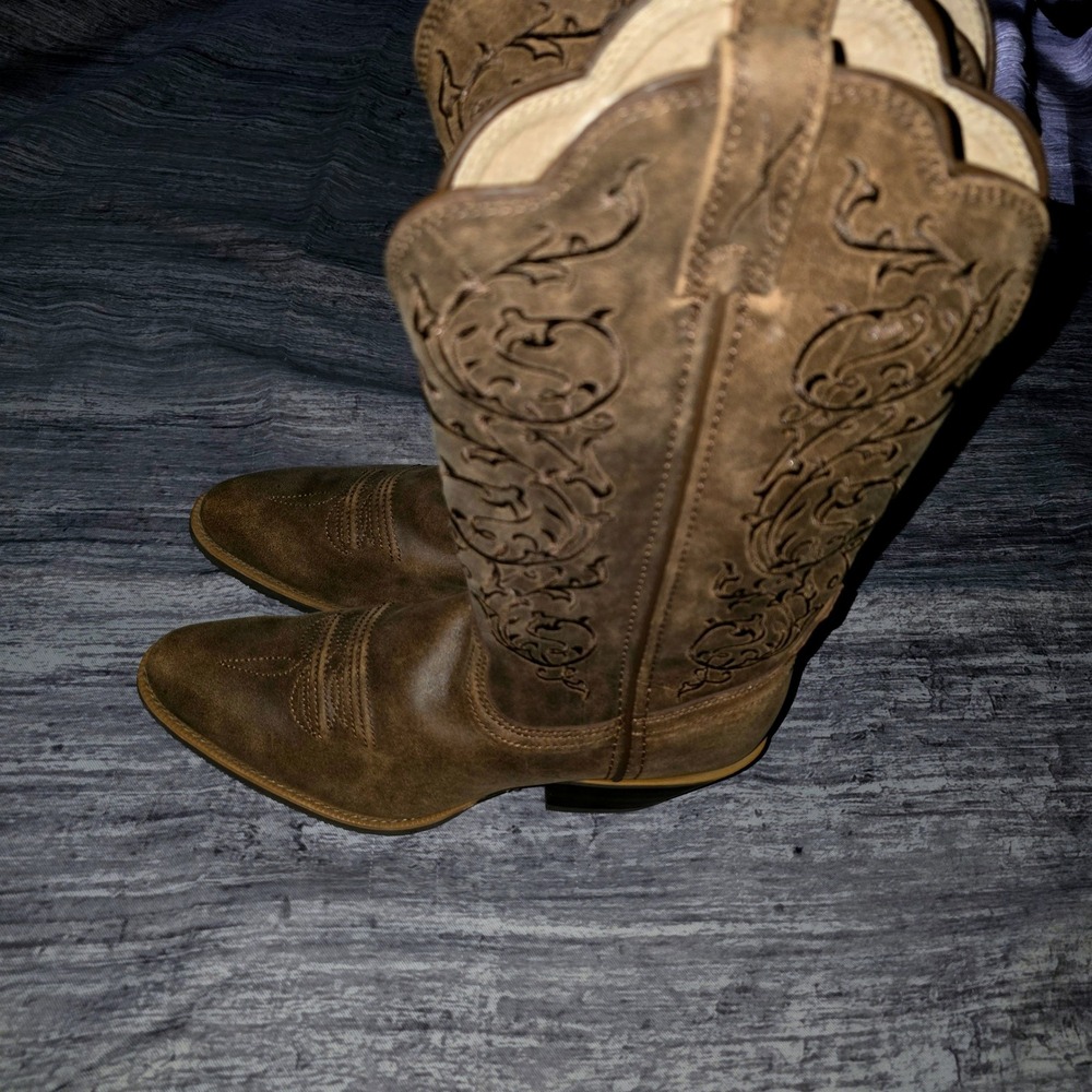 Twisted X WWT0037 Womens Brown Leather Embroidered Western Cowboy Boots Size 8 B